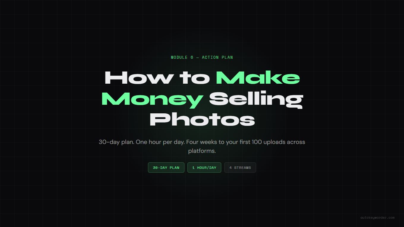 30-Day Plan to Sell Photos Online and Make Money (2026)