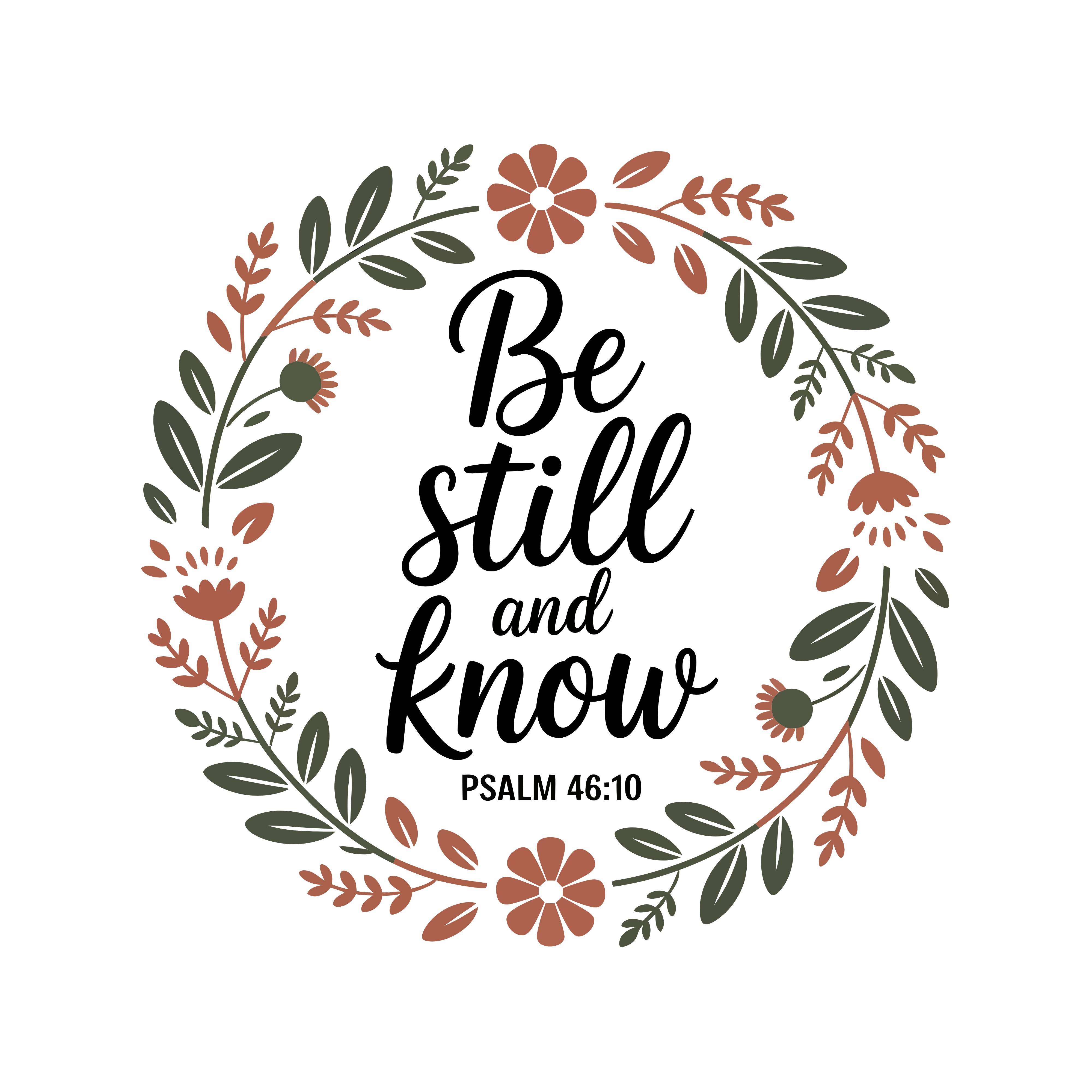 Be Still wildflower verse design
